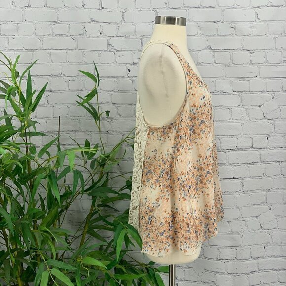 🎉Hem & Thread White, Orange & Blue Sheer Tank - Picture 2 of 7